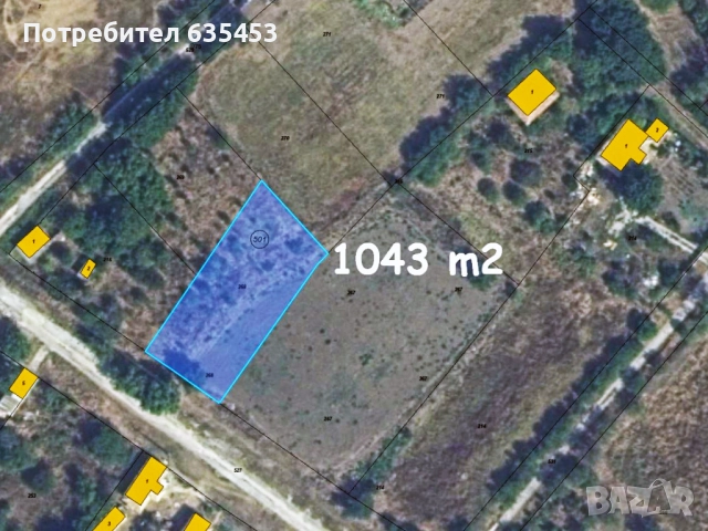 Продава парцел в регулация 1043 м2 с. Караманите
