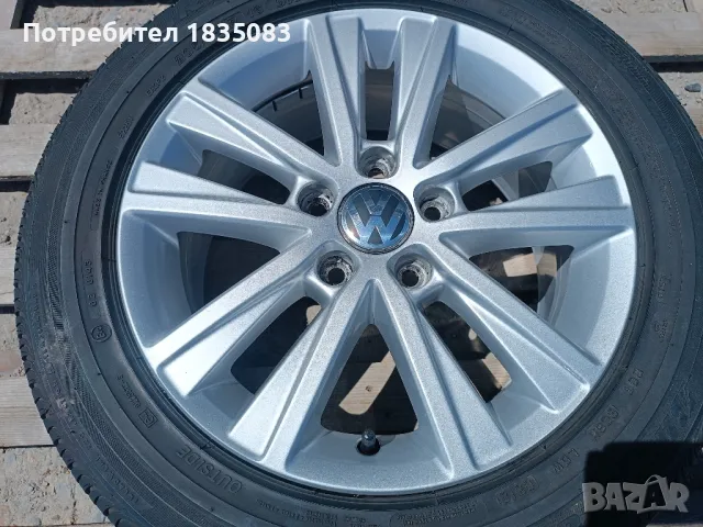 1бр. лята джанта 16ка 5х112 VW + лятна гума 205/55/16 Bridgestone