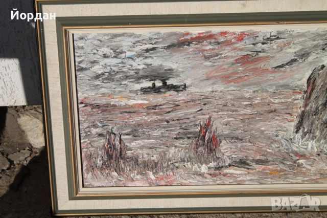 Стара картина ''Моркси Пейзаж'', снимка 2 - Картини - 52564933