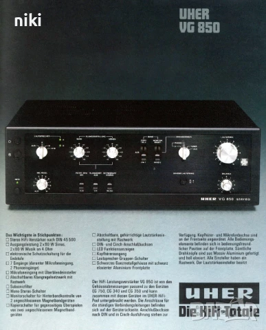 UHER VG-850 V-FET Lo-D HA-500FET Hitachi, снимка 2 - Ресийвъри, усилватели, смесителни пултове - 51257944