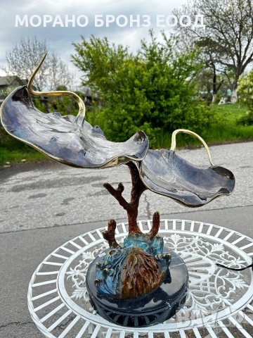 Уникална масивна бронзова скулптура „Скатове Манта“ (60х55 см, 16.2 кг) – Модерно изкуство