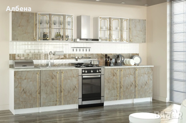 Кухненски шкаф ALINA – тъмен мрамор, снимка 2 - Шкафове - 53872772