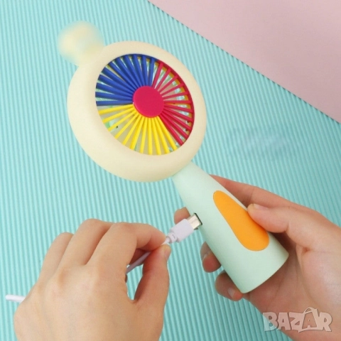 Мини вентилатор с плодова тематика – Компактен, цветен и освежаващ, снимка 3 - Друга електроника - 52125809
