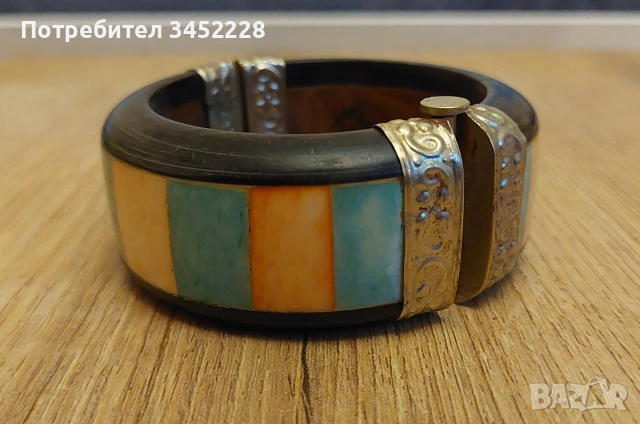 гривна от кост и дърво за ценители , снимка 3 - Гривни - 53193796