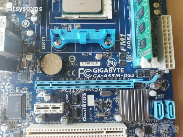 Дънна платка Gigabyte GA-A55M-DS2 Socket FM1, снимка 6 - Дънни платки - 48097842