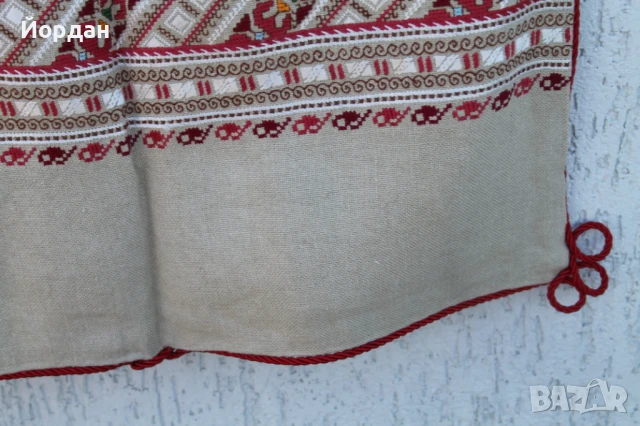 Възглавница с бродерия на ленена панама, снимка 7 - Антикварни и старинни предмети - 50565566
