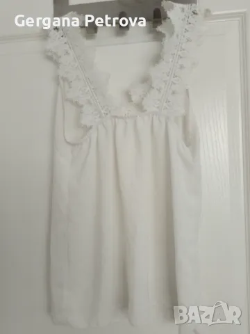 Ефирен италиански бял топ, снимка 6 - Корсети, бюстиета, топове - 50149765