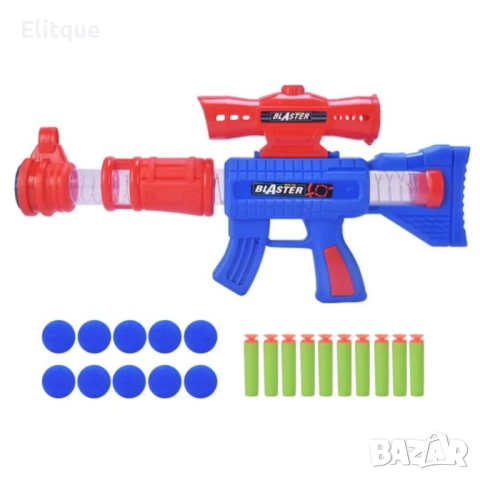 Автомат-помпа с нърф топчета 2в1 с мерник, снимка 4 - Други - 52745107