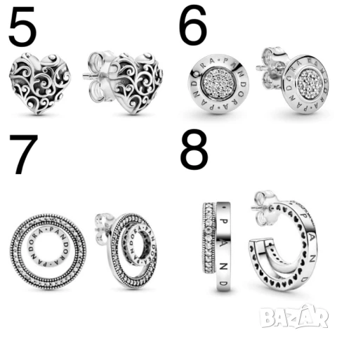 НОВИ! Оригинални Сребърни Обеци на Pandora/Пандора на Винт и с Английско Закопчаване S925/ALE!, снимка 2 - Обеци - 50578760