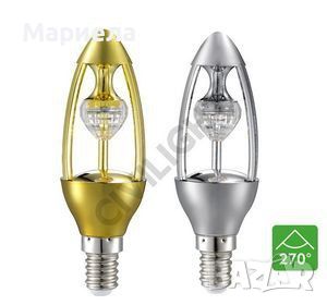 За полилей LED лампа CIVILIGHT E14-CV-5.5W Diamond Gold, снимка 3 - Полилеи - 46189405