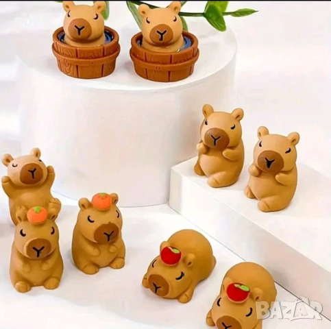 5 бр малки фигурки Капибара Capybara пластмасови играчки и украса за торта декор топер фигурка, снимка 3 - Фигурки - 50484988