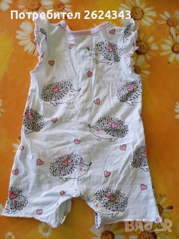 Памучни бебешки гащеризони + рокля, снимка 4 - Бебешки гащеризони - 50774827