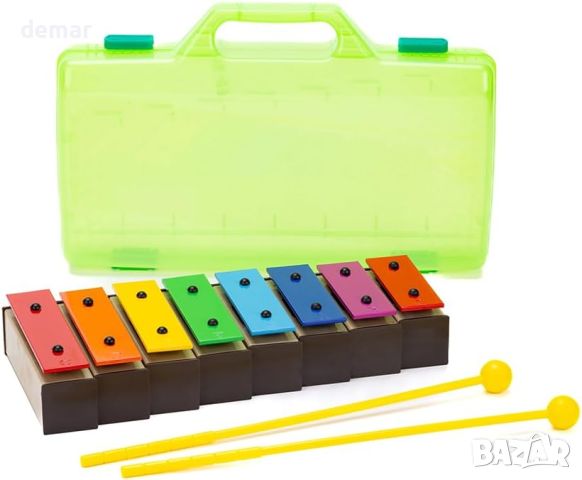 CeleMoon Музикална играчка ксилофон 8 ноти за деца, цветни резонаторни звънчета със страхотни звуци, снимка 4 - Музикални играчки - 45997590