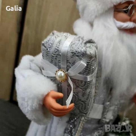 Дядо Коледа в сребристо – празнична фигура, снимка 4 - Декорация за дома - 52749607