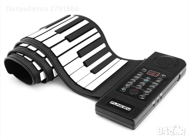 61 клавиша навиващо се пиано,преносимо,жак слушалки,line вход,MIDI изход,128 ритъма на ток и ба, снимка 2 - Пиана - 51409279
