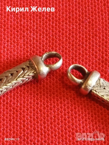 Сребърна гривна Византийски стил Рето бижу ювелирна изработка 42540, снимка 3 - Гривни - 53016033