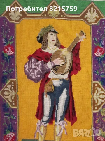 Голям гоблен ,ръчно шит 67х 42см., снимка 2 - Гоблени - 50302524