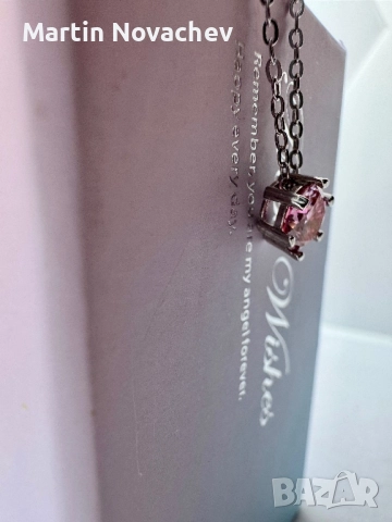 Сребърно колие с мойсанит (Диамант) 1 карат, снимка 10 - Колиета, медальони, синджири - 52944028