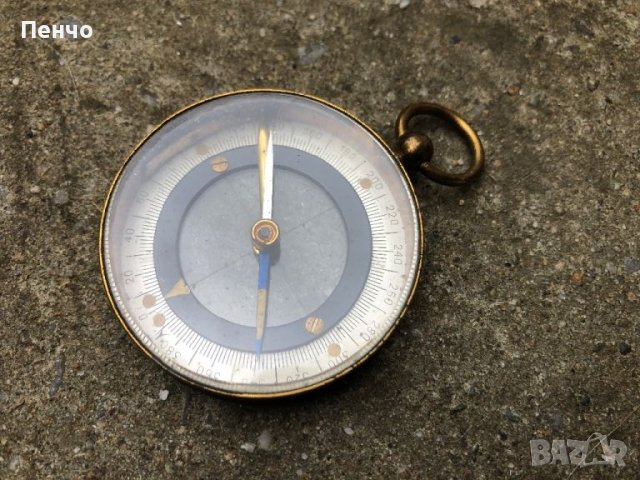 стар бронзов, джобен компас , снимка 3 - Антикварни и старинни предмети - 45552263