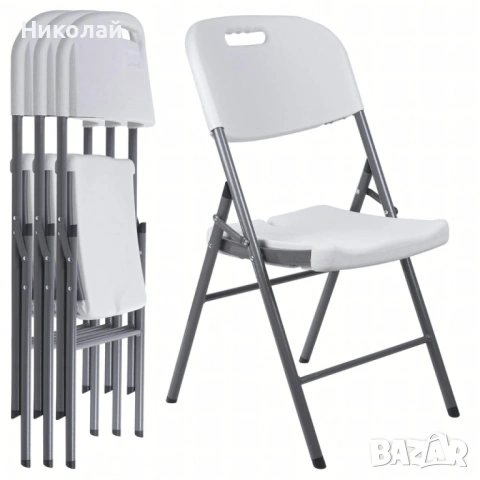 Комплект 4 броя сгъваеми кетъринг столове за градина и събития - удобни и издръжливи, снимка 5 - Градински мебели, декорация  - 53207274
