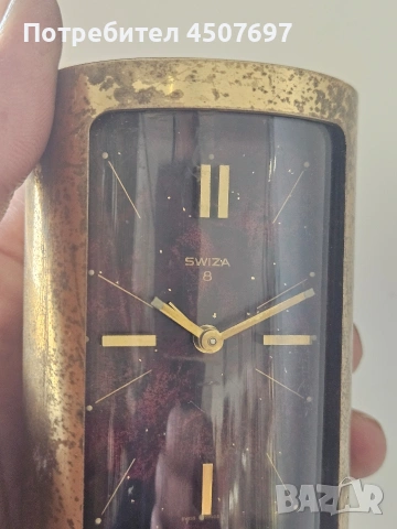 настолен часовник Swiza 8 дневен., снимка 7 - Антикварни и старинни предмети - 53798646