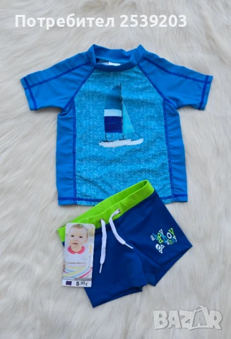 Детски бански и плажна блуза 12-18месеца , снимка 6 - Бебешки бански - 50719130