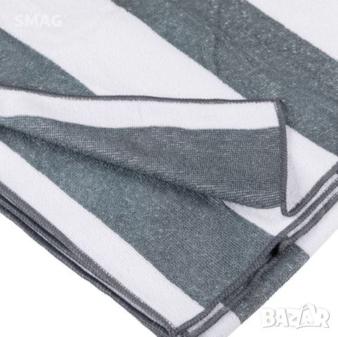 Микрофибърна плажна кърпа (хавлия) на сиви райета 75x150 см, снимка 2 - Други - 46370461
