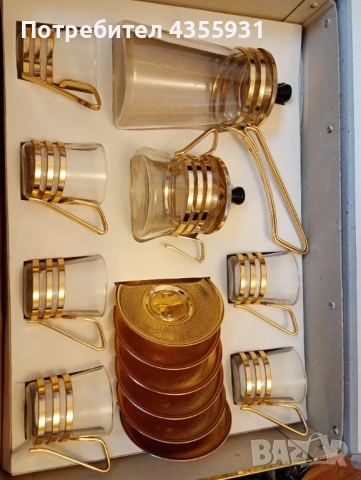 Луксозен стар сервиз от социализма комплект чаши , снимка 3 - Антикварни и старинни предмети - 52596582