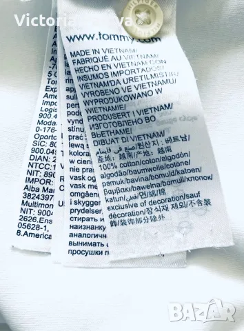 Бяла блуза/тениска поло яка TOMMY HILFIGER органик памук, снимка 11 - Тениски - 49875374