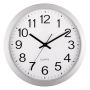 Стенен часовник Liberta, PVC, Сребрист, Бял, 30см, снимка 1 - Стенни часовници - 45701109