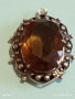 Винтидж сребърен медальон Арт Нуво стил с овален ОПУШЕН КВАРЦ ръчна майсторска изработка 13668, снимка 9