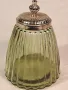 Цветен стъклен буркан с метален похлупак   21/2, снимка 1