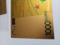 Позлатена с 24 карата злато 1000 евро със сертификат, снимка 3