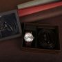 Подаръчен комплект Колан в черен цвят заедно с часовник кафяв/черен, снимка 1 - Подаръци за мъже - 45664727