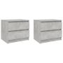 vidaXL Нощни шкафчета, 2 бр, бетонно сиви, 50x39x43,5 см, ПДЧ(SKU:806202