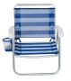 Плажен стол със сини райета с дръжки и джоб 62x58x63cm, снимка 2