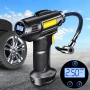 Цифров въздушен компресор за автомобил – LED дисплей, 12V, с LED светлина и дюзи, снимка 1