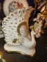 Capodimonte Italy Circa 1980 Porcelain Peacock Figurine W/ Colorful Crystal Accents Паунът Код P1848, снимка 1