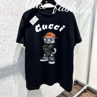 Gucci unisex черна тениска , Гучи тениски унисекс топ качество големи размери принт, снимка 1 - Тениски - 45533252