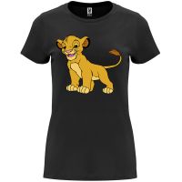 Нова дамска тениска с героя Симба в черен цвят, снимка 1 - Тениски - 45524521