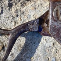 Стара ръчно кована ножица с маркировка , снимка 6 - Антикварни и старинни предмети - 45133924