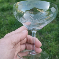 4 класически кристални чаши за шампанско фини тънкостенни, снимка 4 - Чаши - 45026296