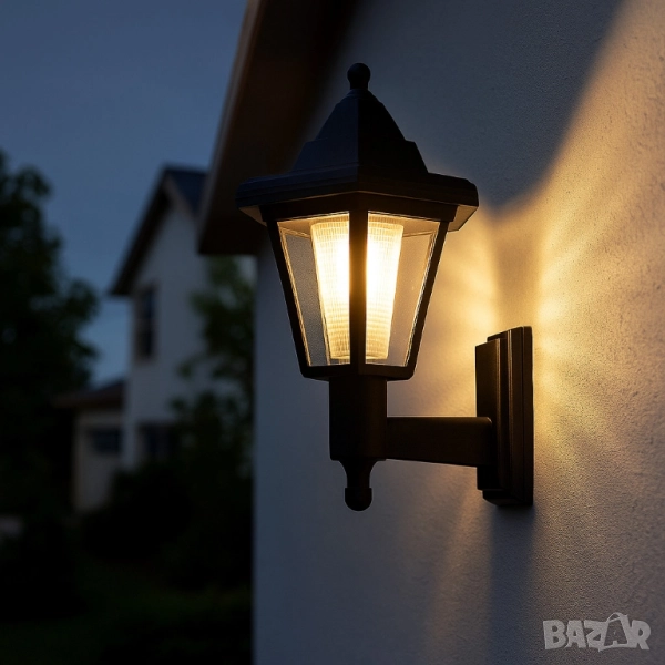 LED соларна стенна лампа, снимка 1