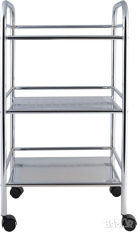 Axentia Patira 3-етажна Метална Количка с Колелца за Сервиране – Кухненска и Баня, 40×32×74 см!, снимка 1