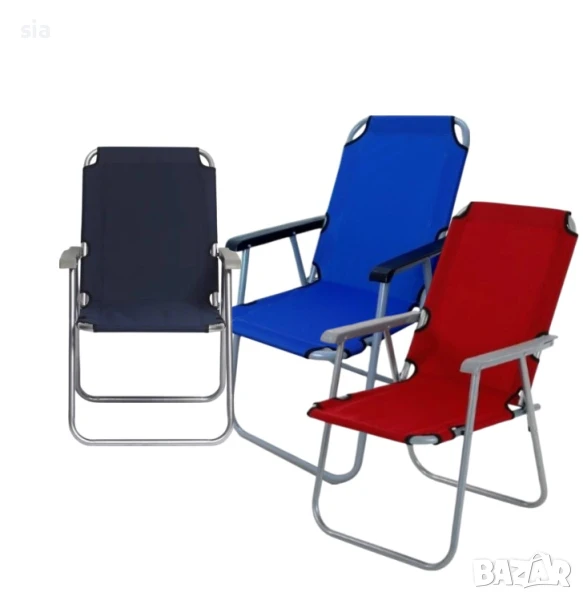 Сгъваем стол за къмпинг, риболов или градина, 3 цвята, до 100кг, снимка 1