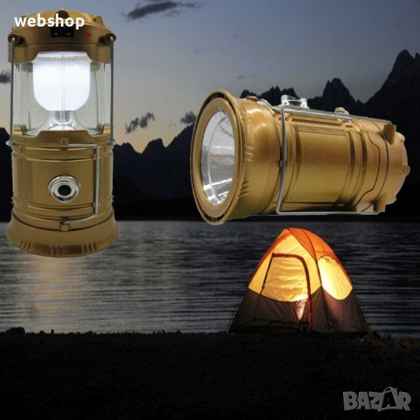 ПРОМО!! Соларен фенер 3в1 тип къмпинг лампа за палатка, снимка 1