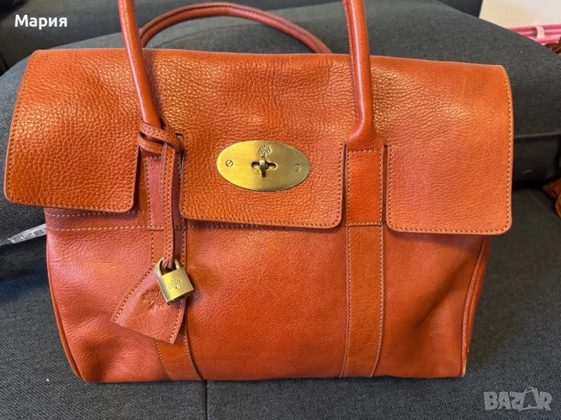 Дизайнерска голяма чанта Mulberry от естествена кожа. Като нова, снимка 1