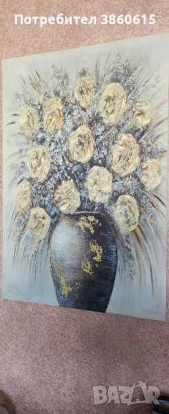Gold roses - Луксозна светеща картина , снимка 1