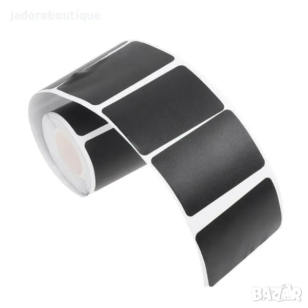 30 бр Правоъгълни черни етикети за надписване, снимка 1