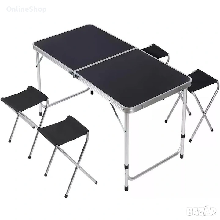 Сгъваема къмпинг маса с 4 стола, снимка 1